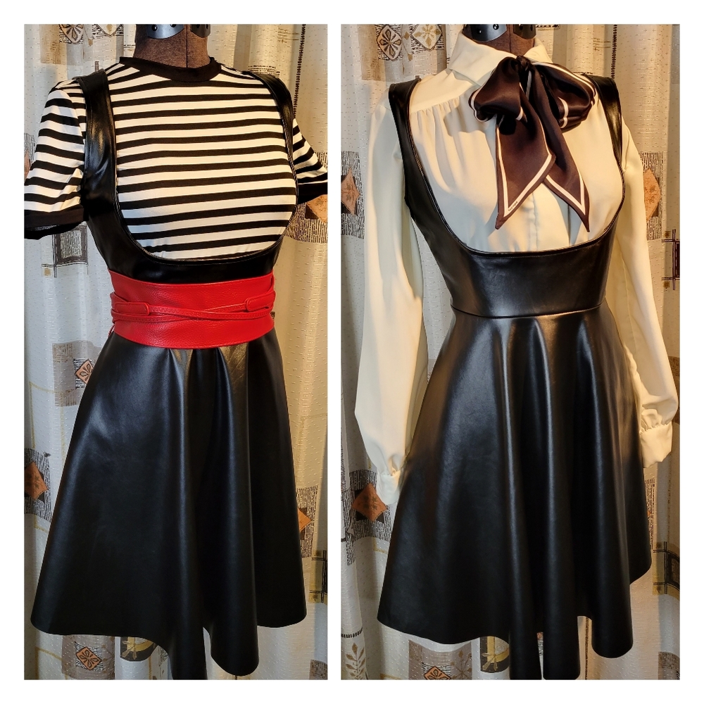 Leatherette Open Bust Dress